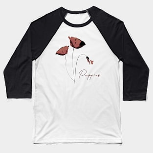 Beautiful Poppies Abstract Art Flower t-shirt Baseball T-Shirt